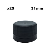 Afracam 31 Pp 31 Mm Kilitli Siyah Plastik Kapak 25 Adet Siyah