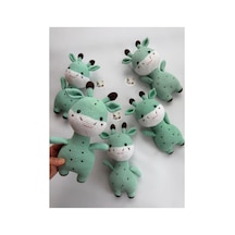 Adenya Sepeti Amigurumi Örgü Zübük Oyun-uyku Akradaşı-28 Cm-soft Yeşil Çok Renkli