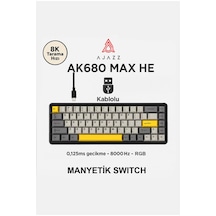 Ak680 Max Rapid Trigger Manyetik Switch Mekanik Kablolu Klavye Rgb 0.125 Ms Ultra Düşük Gecikme