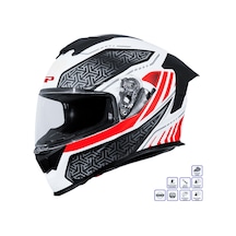 Gp Kompozit Mks008-rwrb Yarış Spoiler Güneş Vizörlü Şeffaf Full Face Motosiklet Kaskı Çok Renkli