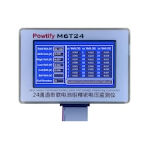 Powtify M6t24 24s Kanallı Yüksek Hassasiyetli Lityum Batarya Pil Gerçek Zamanlı Voltaj Analizörü Cihazı Aleti