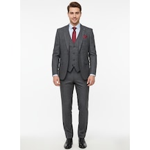 Presto Erkek Slimfit 6 Drop Yelekli Takım Elbise Siyah 786-022 Siyah
