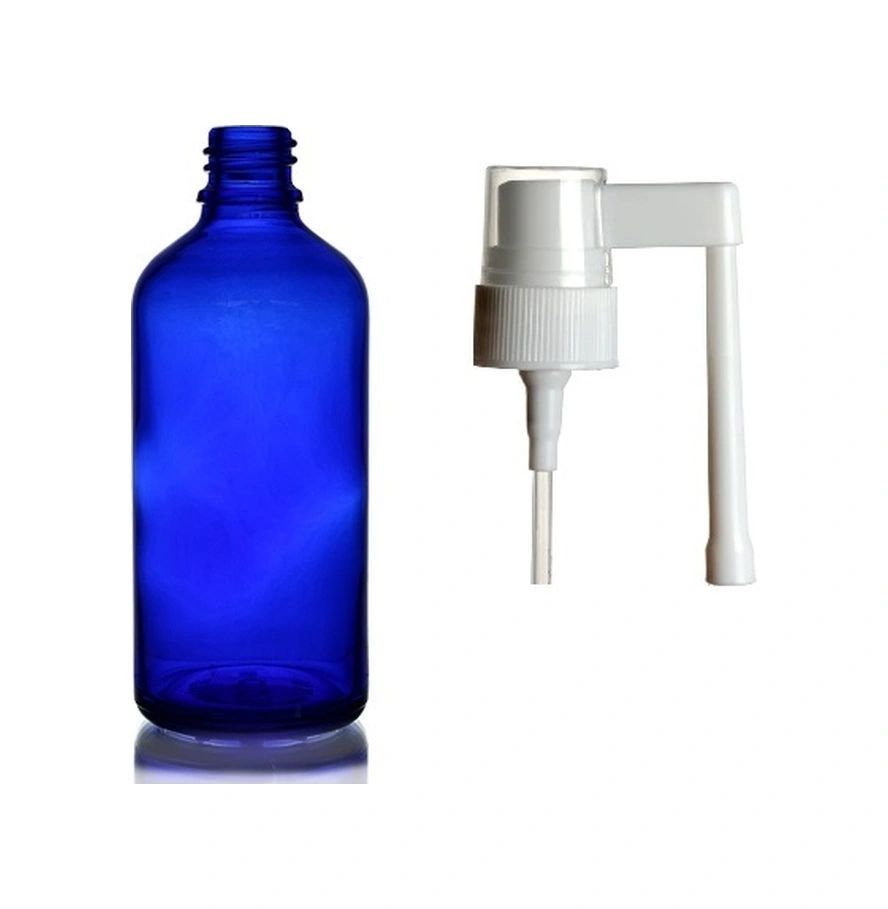 50ml Mavi Ağız Spreyi Başlıklı Cam Şişe, 24 Adet, Ağız Spreyi Şiesi, Cam Şişe, Medikal Şişe Diğer