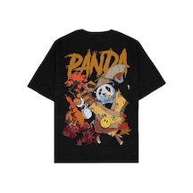 Adrift Kung Fu Panda Oversize Unisex T-shirt Siyah