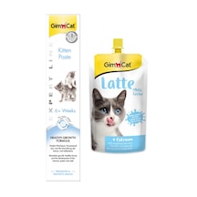 Gimcat ﻿Milk Latte Pouch Kedi Sütü 200 ML + Kitten Paste Kalsiyum Yavru Kedi Vitamin Macunu 50 G