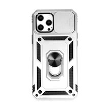 Apple İphone 12 Pro Max Kılıf Pars Lens Yüzüklü Silikon