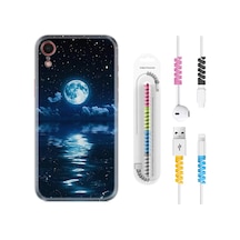 Apple Uyumlu iPhone XR Kılıf Kablo Koruyuculu Night Moon 1133