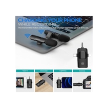 Lexroo K9-c2 Wireless 3ın1 Kablosuz Mikrofon Type-c - Lightning -3,5mm Jak Çiftli Yaka Mikrofonu