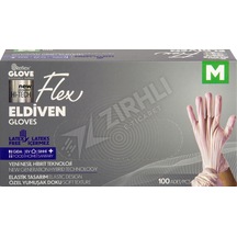 2 Adet Flex Pudrasız Eldiven M Boy 100'lü Krem