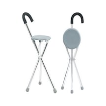 Oturaklı Alüminyum Medikal Baston Hasta Denge Bastonu