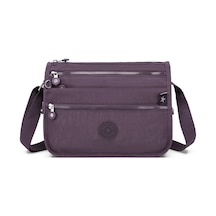 Smart Bags Çok Cepli Günlük Orta Boy Su Geçirmez Krınkıl Kumaş Kadın Omuz Çantası Mürdüm