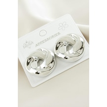 Burgulu - 342 - Metal Küpe - - Shopılke - Gümüş Rengi