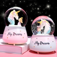 Unicorn Orta Boy Işıklı Müzikli Kar Küresi