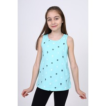 Toontoy Kids Toontoy Kız Çocuk Baskılı Atlet Su Yeşili
