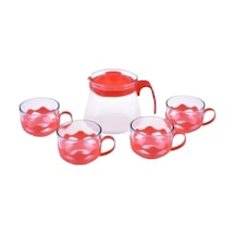 Kırmızı Guardo 5 Parça Çay Seti 600 Ml Mavi
