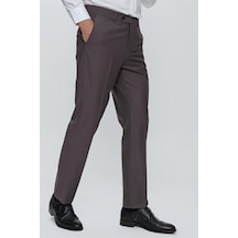 Koyu Vizon Yan Cepli Comfort Fit Rahat Kesim Klasik Pantolon 1003230154-vizon