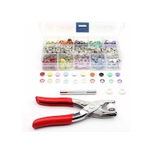 Ranyeek 9.5mm 10 Renk 200 Adet Sert Tıkanaklı El Basma Aracı Ve Saklama Kutusu Seti Çok Renkli