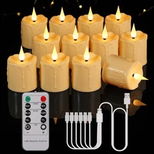 Tr Şarj Edilebilir Çaydanlık Mumu, 6 Adet Led Mum, Titrek, Sıcak Beyaz, Uzaktan Kumandalı, Zamanlayıcı, Usb Kablo Genel
