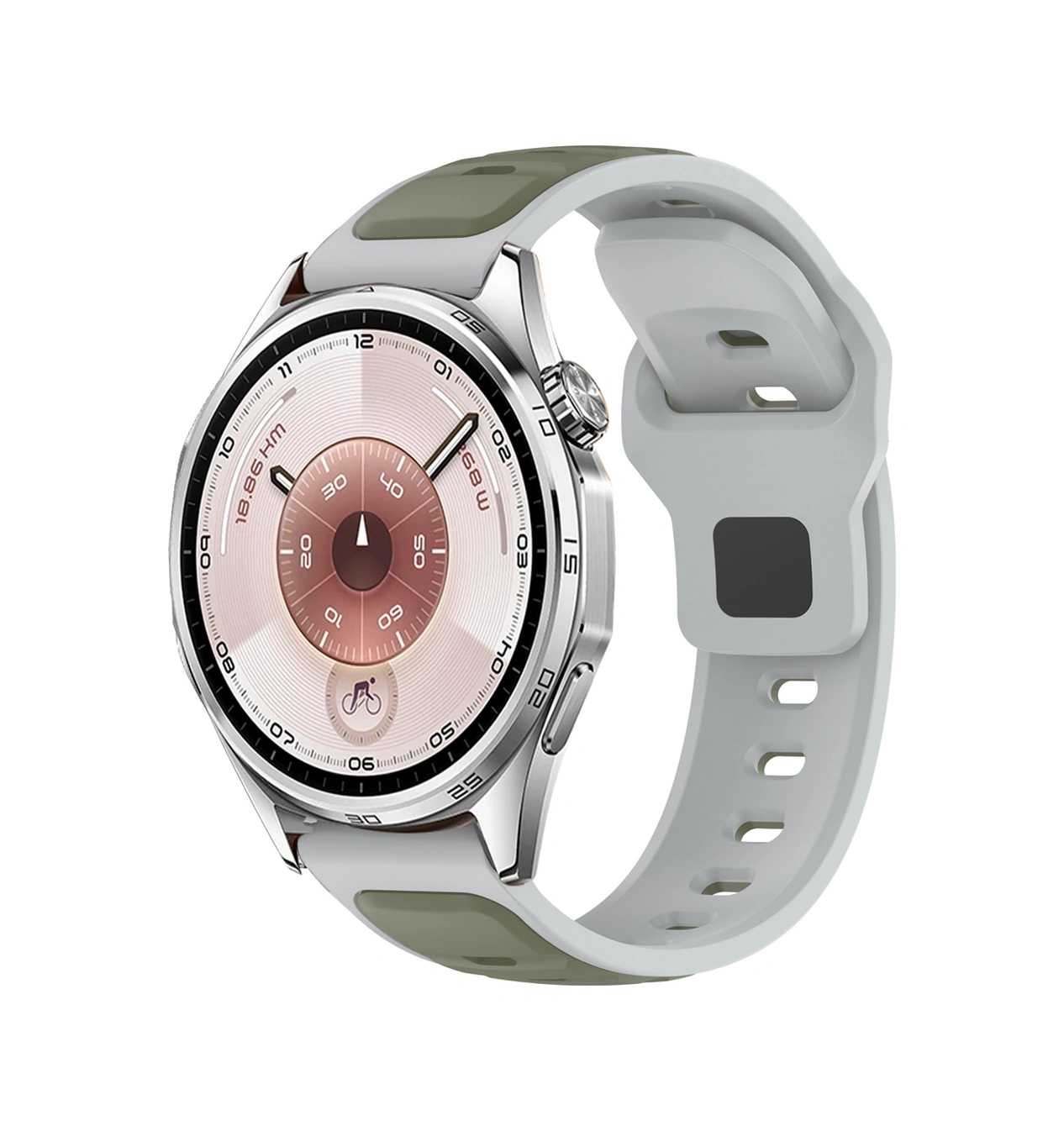 Huawei Watch Gt6 46mm İle Uyumlu Çift Renkli Spor Silikon Kordon Nefes Alabilir Konforlu