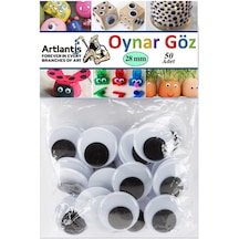 Oynar Göz Siyah 28 Mm 50 Li 1 Paket Oynayan Göz 28mm Hobi Tasarım Anasınıfı Kreş Etkinlik Elişi