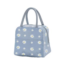 Yalıtımlı Öğle Yemeği Çantası, Taşınabilir Termal Öğle Yemeği Çantası, Soğutucu Çanta, Papatya Desenli Öğle Yemeği Kutusu Düzenleyici, Tote Çanta, İş, Okul, Piknik, Kamp, Seyahat Gri Mavi Çok Renkli