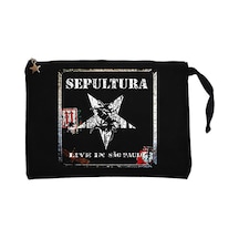 Sepultura Live in Sao Paulo Siyah Clutch Cüzdan / El Çantası Siyah