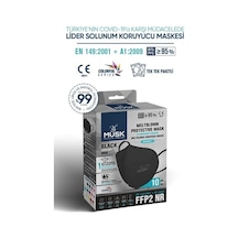 Musk Ffp2/N95 Maske Siyah Renk 20 Adet