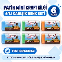 Fatih Mini Craft Fs/24m Toz Bırakmaz Silgi 6 Lı Karışık Renk Seti