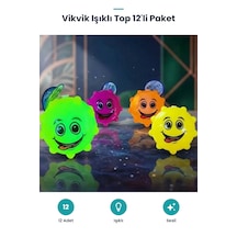 Vikvik Işıklı Top 12'li Paket - Renkli - Sesli