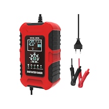 Foxsur Araba 12V 10A 24V 5A Otomatik  AGM LIFEPO4 Akü Şarj Cihazı Kırmızı