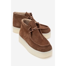 Luvishoes Luvi Shoes Melıa Taba Süet Hakiki Deri Kadın Bilekte Bot Taba