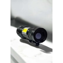 Şarjlı Metal Zoomlu El Feneri Işıldak Led Işık Taşınabilir El Lambası - Lisinya Metalik