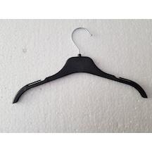 Plastik Elbise Askısı 30 CM 50 Adet Çocuk Elbise Askısı Siyah