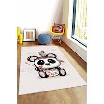 Ekru Kaymaz Tabanlı Yıkanabilir Ayıcıklı Bebek Halısı Ar1006n11