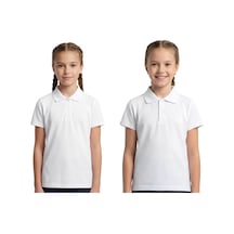 Modanino 2'li T-shirt -%100 Pamuk Ve Okul Tarz- Kız Çocuk 5-16 Yaş 12727at Beyaz