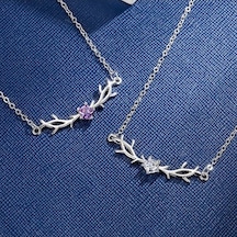 Novahub Beyaz Boynuz Kolye Kadın Vermikülit Yaka Zinciri Kadın Takı Beyaz - 45 Cm Beyaz