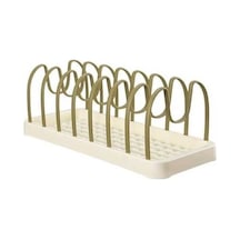 Pazly Yeşil Bulaşıklık Organizatör Çok Fonksiyonlu U Şekli Oluk Tencere Kapağı Drenaj Tutucu Bardak Kurutma Rafı Mutfak Aksesuarları Yeşil