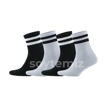 Vaccino Unısex Çizgili Coton Spor Çorap 4 Lü Diğer