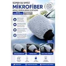 Ultra Kalın Mikrofiber Oto Araba Yıkama Kurulama Havlusu, Orta Boy Çift Katlı Araç Kurutma Ve Torpido Silme Bezi Gri