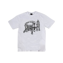 Stoned&Fame Unisex Beyaz Death Tişört Baskılı T-shirt Beyaz Stoned&Fame Unisex Beyaz Death Tişört Baskılı T-shirt Beyaz