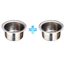 2'li Gömme Bardaklık. 70mm. Paslanmaz Krom Bardak Tutucu.