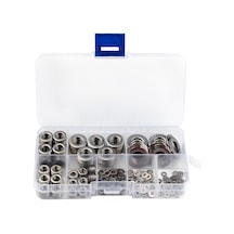 360 Adet 8 Boyut Paslanmaz Çelik Düz Yıkayıcılar Çeşit Gümüş