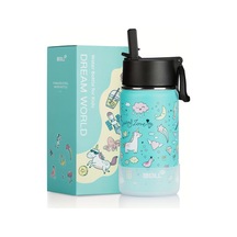 12oz Paslanmaz Çelik Vakum Yalıtımlı Su Şişesi Unicorn-mavi