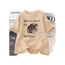Flood Of Style Sıçan Kısa Ratthew Meme T-shirt Adam Komik Pamuk Kısa Kollu Tee Unisex Yuvarlak Boyun Haki