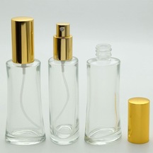 Boş Parfüm Şişesi 50 ML 2 Adet Eyfel Sarı Metal Valf ve Kapak Şişe