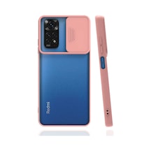 Kilifone - Redmi Note 11 Pro 5g Uyumlu - Kılıf Slayt Sürgülü Arkası Buzlu Lensi Kapak - Pembe Açık