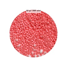 Pembe Renk 4 Mm Yaklaşık 660 Adet / 60 Gram Cam Boncuk Oya Yazma Bileklik Ve Kolye