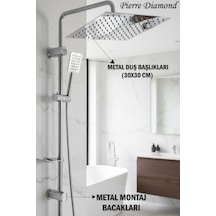 51222 Robot Duş Takımı Paslanmaz Çelik Banyo Duş Seti Siyah Krom Gold Beyaz Krom