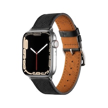 Zore Watch 44mm Uyumlu Krd-76 Pu Deri Kordon Strap Kayış Clo- Siyah