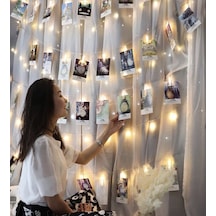 30 Mandallı Usb Girişli Peri Led Işıklı Fotoğraf Askısı